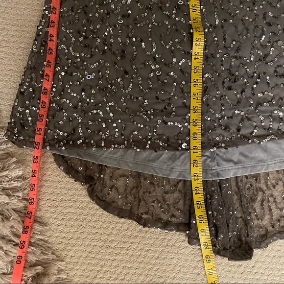 NEW $248‎ Adrianna Papell Short Sleeve Sequin Mesh Gown in Lead [ Size 4 10 ] - Picture 7 of 14
